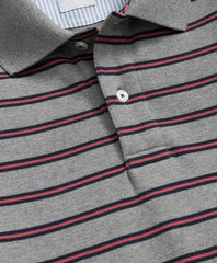 Golden Fleece® Stretch Supima® Long-Sleeve Striped Polo Shirt