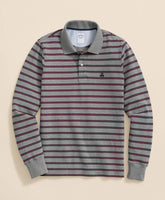 Golden Fleece® Stretch Supima® Long-Sleeve Striped Polo Shirt