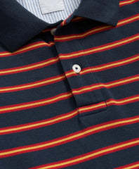 Golden Fleece® Stretch Supima® Long-Sleeve Striped Polo Shirt