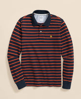 Golden Fleece® Stretch Supima® Long-Sleeve Striped Polo Shirt