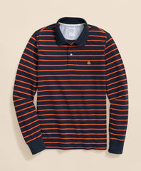 Golden Fleece® Stretch Supima® Long-Sleeve Striped Polo Shirt