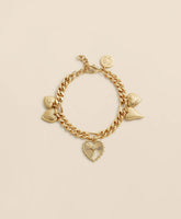 Gold-Toned Heart Charm Bracelet
