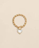 Gold-Toned Mother-of-Pearl Heart Bracelet