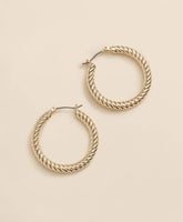 Gold-Plated Twisted Hoop Earrings