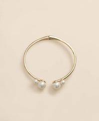 Gold-Tone Faux-Pearl Bangle