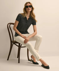 Jersey Dot-Print Polo Shirt