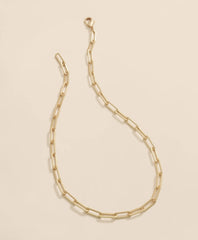 Loni Paul Paperclip Layering Chain in Matte 14K Plated Gold