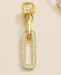 Loni Paul Pave Chain Link Earrings in 14K Plated Gold