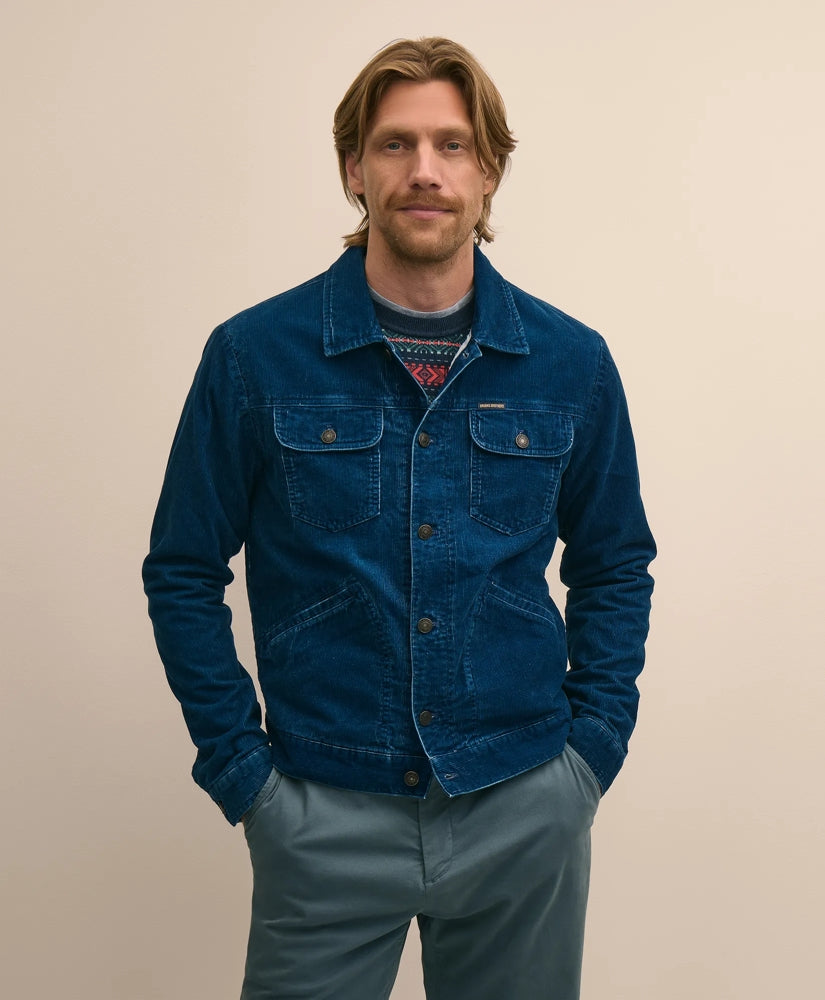 Medium Wale Corduroy Indigo Trucker Jacket