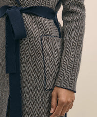 Merino Wool-Cashmere Belted Reversible Sweater Jacket