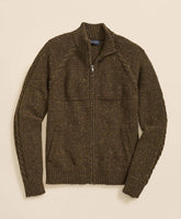 Merino Wool Donegal Zip Cardigan