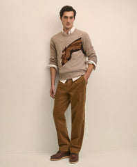 Merino Wool Intarsia Horse Motif Sweater