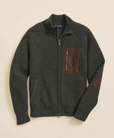 Merino Wool Military Full-Zip Sweater