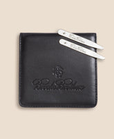 Metallic Collar Stays with Nappa Leather Case