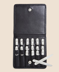 Metallic Collar Stays with Nappa Leather Case