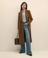 Notch Collar Coat in Water-Repellent Brushed-Twill Wool