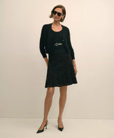 Cotton-Viscose Blend Fluted Lace Skirt