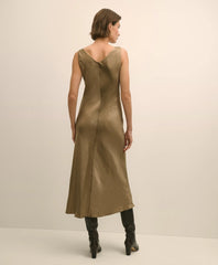 Viscose Bronze-Gold Slip Dress