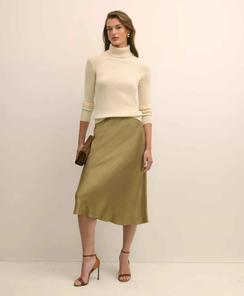 Viscose Bronze-Gold Slip Skirt