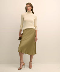 Viscose Bronze-Gold Slip Skirt