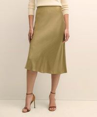 Viscose Bronze-Gold Slip Skirt