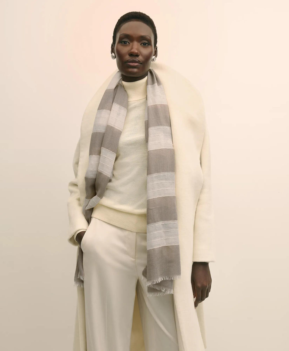 Wool-Silk Blend Shimmer Scarf