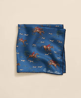 Equestrian Motif Silk Pocket Square