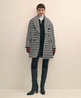 Oversized Wool Houndstooth Coat