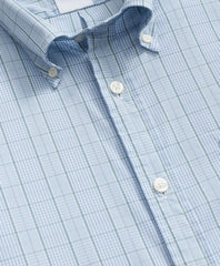 Performance Series Stretch Polo Button-Down Collar, Glen Plaid Sport Shirt