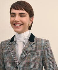 Plaid Shetland Wool Riding Jacket