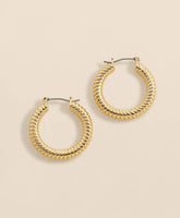 Rope Twist Gold-Toned Hoop Earrings