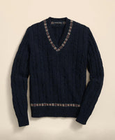 Shetland Wool Fair-Isle Tipped Archive Tennis Sweater