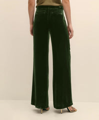 Silk Blend Drapey Velvet Wide-Leg Trouser