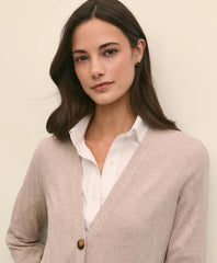 Silk Marled Knit Relaxed Cardigan