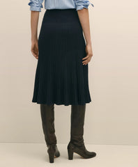 Silk Viscose Pleated Sweater Skirt