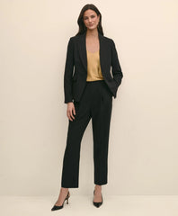 Single-Breasted Peak Lapel Jacket in Fine Twill Stretch Crepe