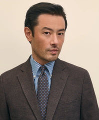 Slim Fit Mini-Houndstooth Suit Jacket in Brushed-Cotton