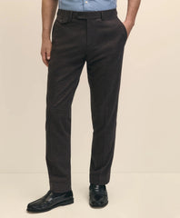 Slim Fit Mini-Houndstooth Suit Pants in Brushed-Cotton