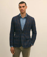 Slim Fit Wool-Cotton-Silk-Cashmere Hopsack Check Sport Coat