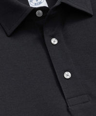Spread Collar Long-Sleeve Polo Shirt