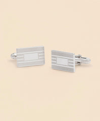 Sterling Silver Engravable Rhodium-Plated Cufflinks