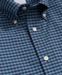 Stretch Cotton Non-Iron Oxford Polo Button Down Collar, Gingham Shirt