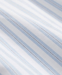 Stretch Cotton Non-Iron Oxford Polo Button Down Collar, Track Stripe Shirt