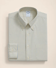 Stretch Supima® Cotton Non-Iron Broadcloth Polo Button-Down Collar, Striped Dress Shirt