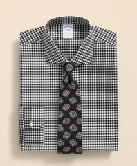 Stretch Supima® Cotton Non-Iron Herringbone English Spread Collar, Gingham Dress Shirt