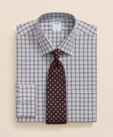 Stretch Supima® Cotton Non-Iron Pinpoint Oxford Ainsley Collar, Check Dress Shirt
