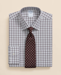 Stretch Supima® Cotton Non-Iron Pinpoint Oxford Ainsley Collar, Check Dress Shirt