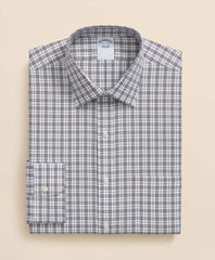 Stretch Supima® Cotton Non-Iron Pinpoint Oxford Ainsley Collar, Check Dress Shirt