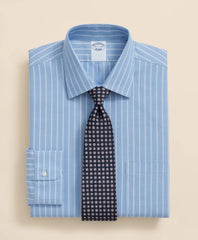 Stretch Supima® Cotton Non-Iron Royal Oxford Ainsley Collar, Striped Dress Shirt