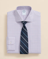 Stretch Supima® Cotton Non-Iron Royal Oxford English Spread Collar, Checked Dress Shirt